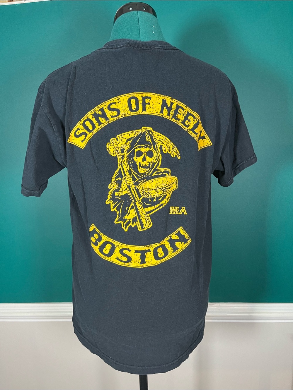 Sons of Neely Boston Graphic Tee - Black & Yellow Y2K